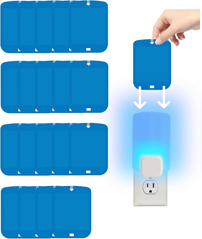20 Pcs Refill Cartridges for Stem Flying Insect Light Trap, Replacement Glue Card Compatible with Wondercide Indoor Plug-in Blue Light Trap for Fly Bug Mosquito Gnat