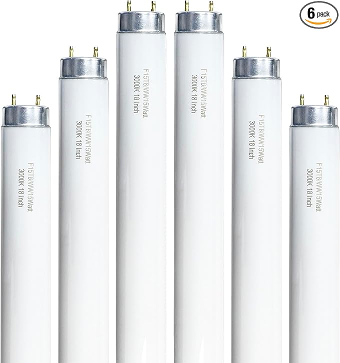 18 Inch F15T8/WW 15W Soft White Fluorescent Bulb Compatible with Philips Alto ECO GE Staco Light Fixture, T8 Fluorescent Bulb 15 Watt 3000K, 900 Lumens 6 Count