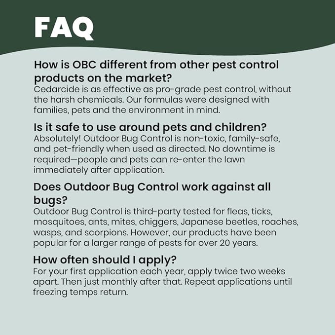 Cedarcide Outdoor Bug Spray | Kills & Repels Mosquitoes, Ticks, Fleas, Mites & More with Natural Essential Oils | Family & Pet-Safe | PCO Choice | Gallon