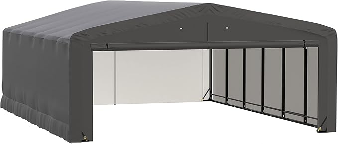 ShelterLogic ShelterTube Garage & Storage Shelter, 20' x 27' x 10' Heavy-Duty Steel Frame Wind and Snow-Load Rated Enclosure, Gray