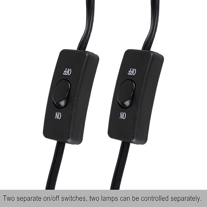 15inch Dual Reptile Light Fixture, Max 150W Dual Reptile Heat Lamp with Separate Switches, Double Dome Lamp UVB Light Fixture for Bearded Dragon, Turtles, Snake and Lizard Terrarium