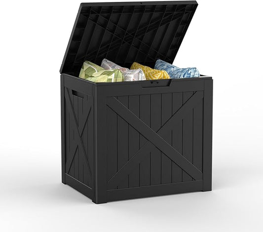 Mars Villa Deck Box, Outdoor Storage Box 31 Gallon, Waterproof Weatherproof and UV Resistant Resin Storage Bin with Lockable Lid, Ideal for, Patio Furniture Cushions, Pool Supplies, Garden Tools