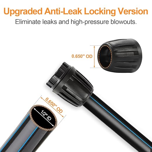 1/2 Inch Drip Irrigation End Plug Fittings, 12 Pieces 1/2'' Drip Line Barbed Locked End Cap Connectors for 1/2 Inch Irrigation Tubing (1/2" ID x 0.640" OD) for Garden Watering System