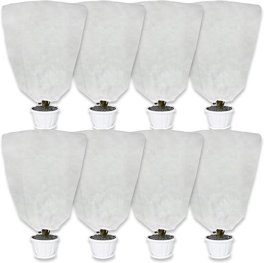 8 Pack Plant Covers Freeze Protection for Winter, 47.2"×31.5" Frost Cloths for Outdoor Plants Cold Weather Blankets with Drawstrings