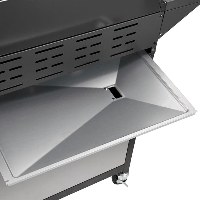 4-Burner Propane Gas BBQ Grill with Side Burner, 53,000 BTU Output with Enameled Cast Iron Grates for Patio Garden Barbecue, Stainless Steel