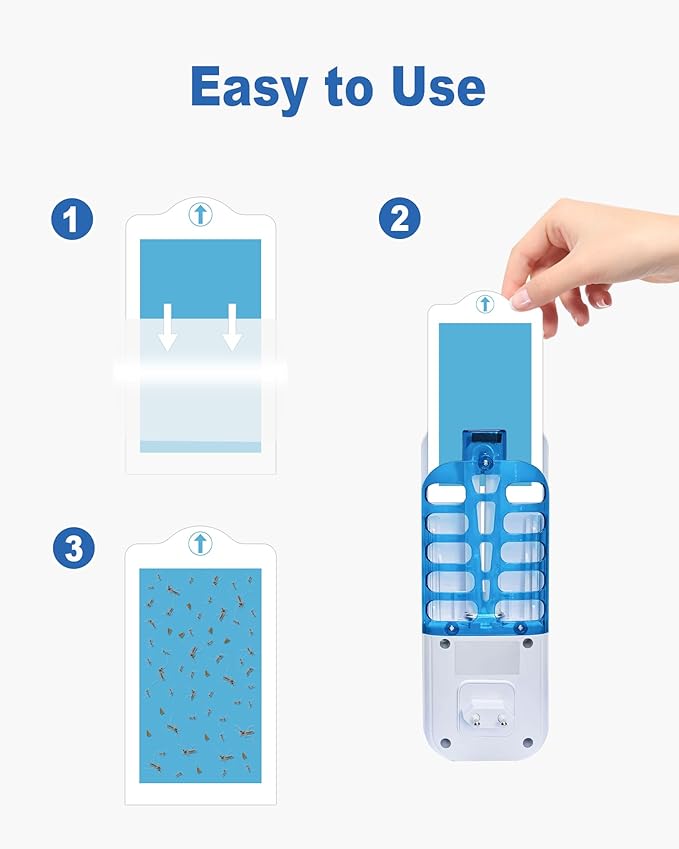 48 Pcs Refill Glue Cards for BURLAN QH009A and wdoog Flying Insect Trap Refill, Replacement Sticky Glue Boards for Fruit Fly Trap Plug-in Indoor for Home