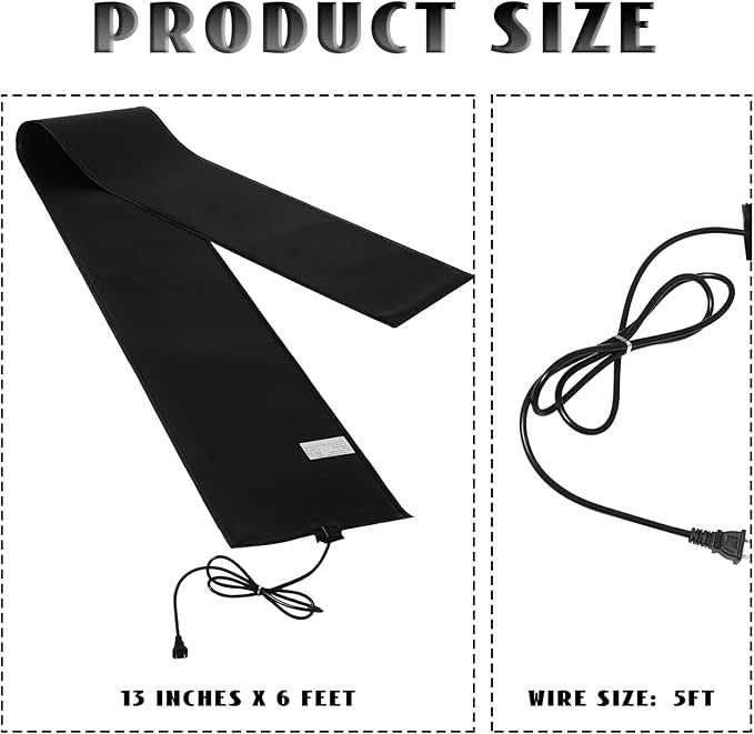 Baquler 1 Piece 6 ft Snow and Ice Melting Mats Roof and Valley Heater Ice Dam Prevention Heated Outdoor Mats Electric Snow Melting Mats for Winter Snow Removal