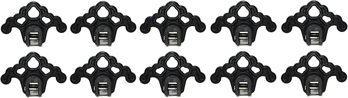 JSP Manufacturing Plastic Roof Ice Guard Snow Guard Snow Stops for Standing Seam Metal Roofing - Multi-Color/Multi-Pack Listing (10, Black)