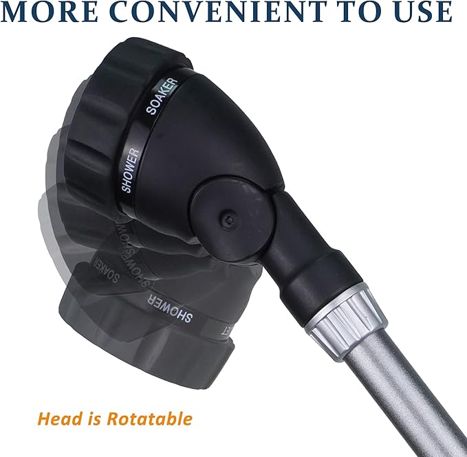 Thumb Control Watering Wand with Rotating Head Heavy Duty 22 Inch Ergonomic Sprayer Wand Adjustable Spray Garden Hose Nozzles Hanging Basket Wand with Flow Control, No Assembly Required Wand