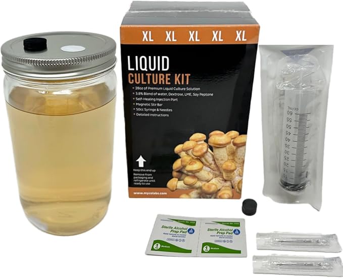 Premium 28oz Liquid Culture Kit XL | Easy Spore Germinating & Mushroom Cloning System