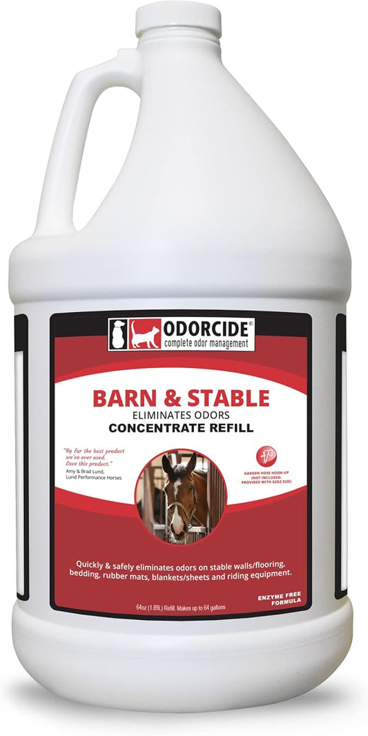 Odorcide Barn & Stable Odor Eliminator for Strong Odor – Cattle & Horse Supplies to Remove Odors – Animal-Safe All Surfaces Deodorizer – Non-Enzymatic Odor Neutralizer Horse Barn Supplies (64 oz)