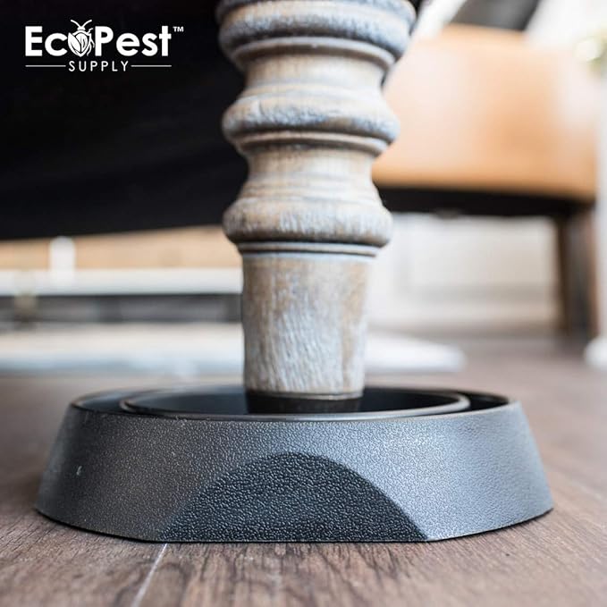 ECOPEST Bed Bug Interceptors – 8 Pack | Bed Bug Blocker (Pro) Interceptor Traps (Black) | Insect Trap, Monitor, and Detector for Bed Legs