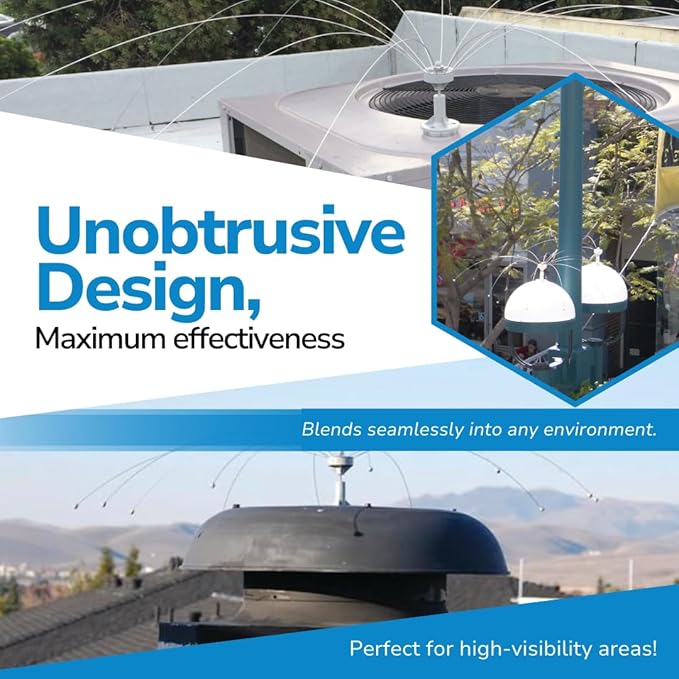 Bird Barrier Daddi Long Legs - 8 Ft | Scare Birds Away with Innovative Bird Spider Design | Bird Deterrent for Outside | Easy Installation on Roofs, Boats & HVAC Units | Durable Stainless Steel/Delrin