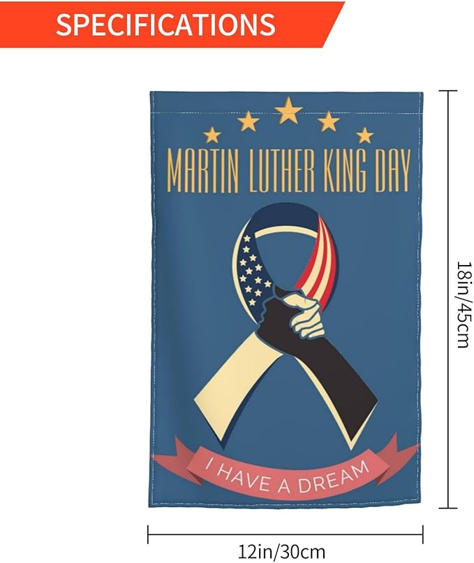 Mlk I Have A Dream Martin Luther King Jr Day Garden Flag Welcome Party Outdoor Outside Decorations Picks Home House Garden Yard Decor 12x18 Inch