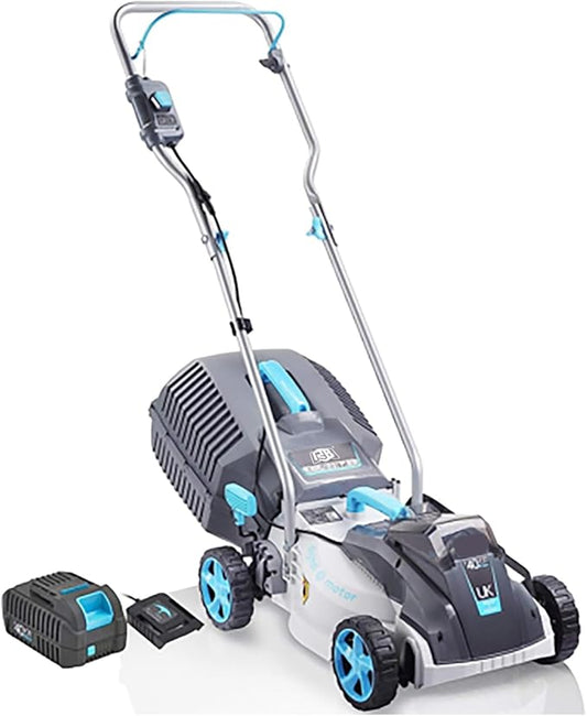 13“ Cordless Lawn Mower, 13 Inch Lightweight Lawn Mower, 40V Lithium-ion Lawnmower w/Brushless Motor, 5 Cutting Heights Adjustable -Low Noise 2 in 1 Push Mower with 2.0ah Battery & Charger