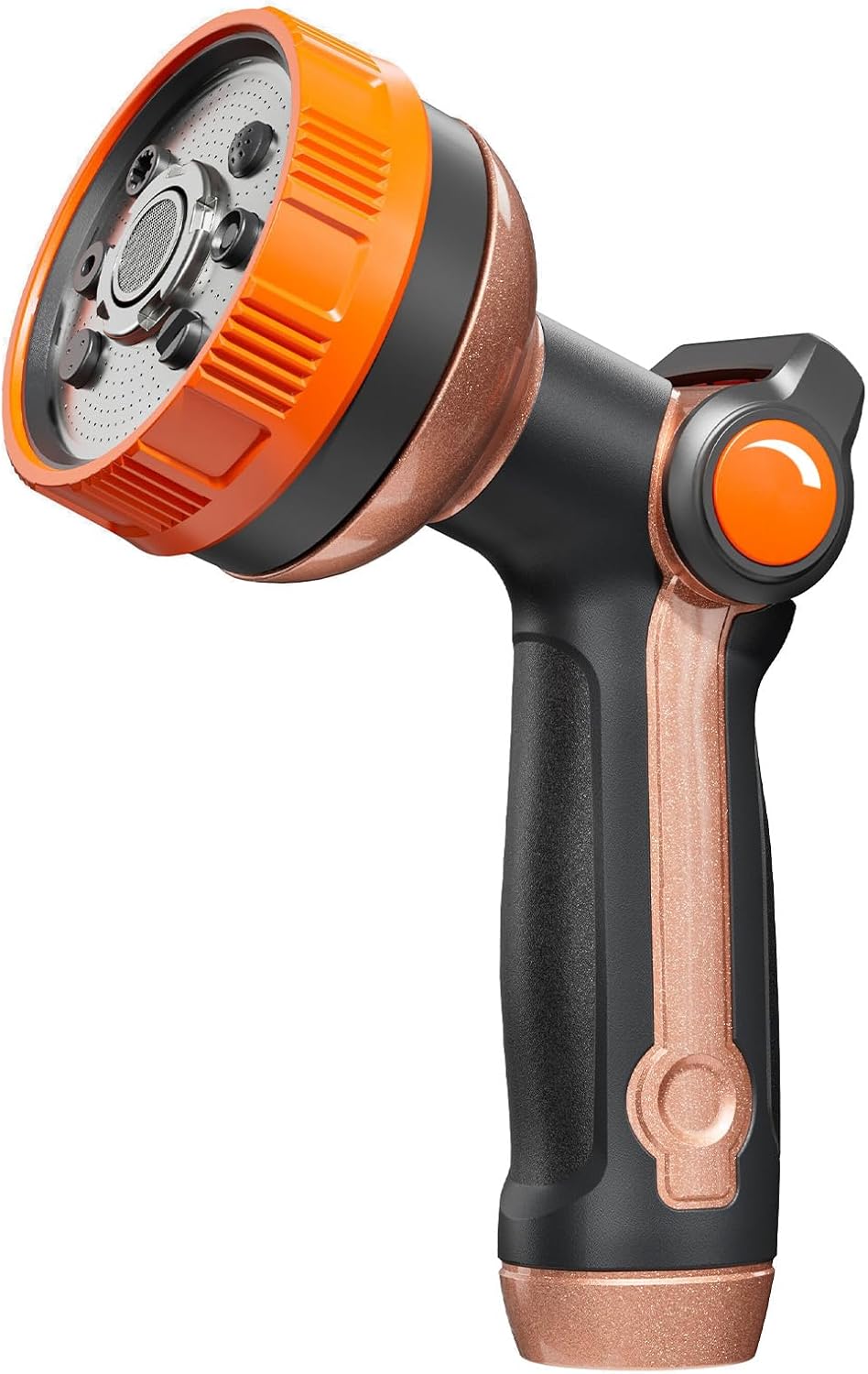 Heavy Duty Garden Hose Spray Nozzle, Metal Water Hose Nozzle with 8 Spray Patterns, High Pressure Hose Nozzle with Thumb Control On Off Valve for Lawn Watering, Car Washing, Pets Showering