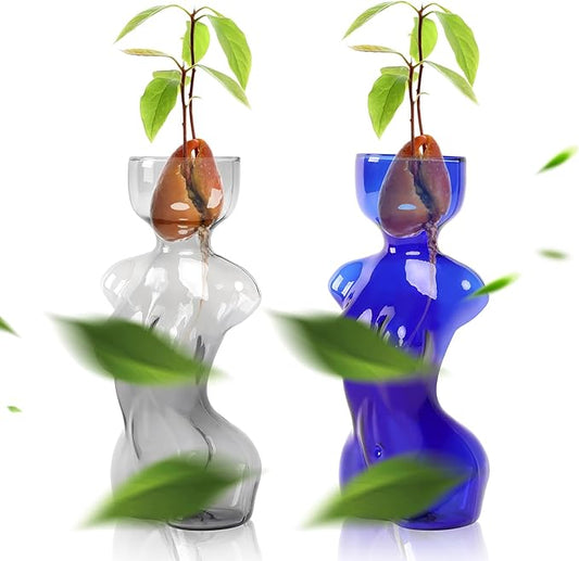 Propagation Vases for Plants Plant Propagation Jars Unique Body Avocado Vase Glass Planter Perfect for Seed Starting Water Rooting and Home Decor Gift for Father