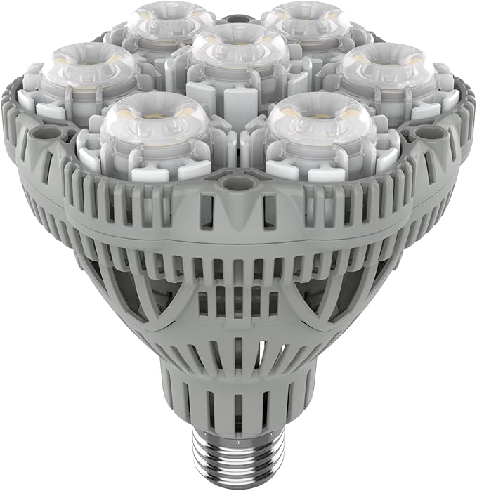 Grow Light Bulb, PPF 65.6 umol/s LED Full Spectrum, 36 W (400 Watt Equivalent) Grow Lights with Optical Lens for High PPFD, E26 Base, Energy Saving Plant Lights for Seeding and Growing