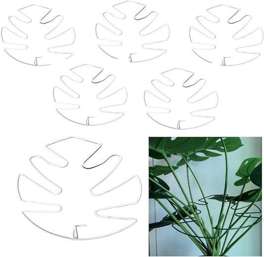 5Pcs Iron Monstera Plant Support, Uniquely Plant Support Stakes for Indoor Plants, Turtle Shell Bamboo Clamp Set for Thriving Growth Monstera Plant Support (White)