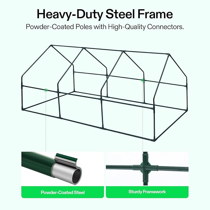 VIVOSUN Portable Mini Greenhouse 94.5x36x36-Inch Tunnels, PVC Cover with Roll-up Zipper Door, for Indoor Outdoor or Garden Plant Growing