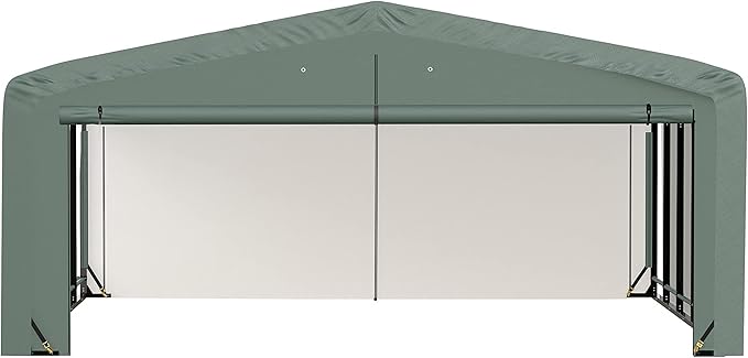 ShelterLogic ShelterTube Garage & Storage Shelter, 20' x 23' x 10' Heavy-Duty Steel Frame Wind and Snow-Load Rated Enclosure, Green