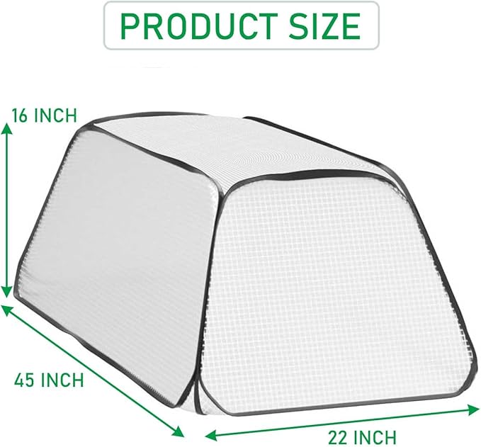 Garden Rows Plants Cover Pop Up Freeze Protection Greenhouse Accelerator Cover 45" x 21.6" x 16" Portable Mini Grow Plant Cover for Protecting Vegetables Fruits Plant Raised Garden Beds Vegetable Rows