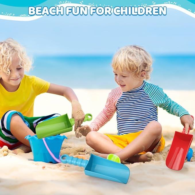 Dilabnba Big 9 inch Beach Sand Shovels Toys for Kids Adults, 9'' Solid Sand Scoop Spade for Toddlers Baby, Heavy Duty Toddler Garden Tools Sandbox Kit for Gardening Shoveling Digging Summer Fun(4PCS)