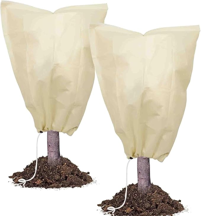 78x41inches Plant Covers Freeze Protection,2 Packs Thickened 2.82oz/yd² Frost Cloth for Outdoor Plants,Winter Tree Covers with Zipper&Drawstring,Plant Blanket for Winter Plant Covers Freeze Protection