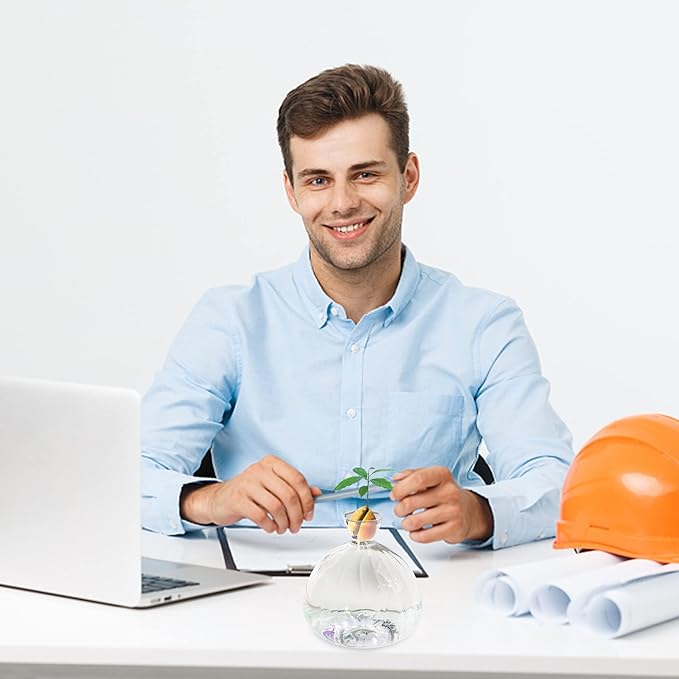 Avocado Seed Starter Vase,Thickened Striped Avocado Seed Sprout Glass Container, Avocado Tree Planting Growing Kit with Avocado Sticker for Plant Gardening Lover (Striped)