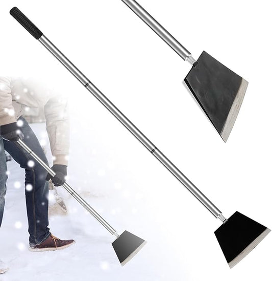 Garden Shovel, Floor Cleaning Scraper Tool, Snow Shovel Ice Scraper, 47 inch Weed Removal Tool with 3 Sections Long Handle for Moss,Sidewalks, Driveway Yard Working - Heavy Duty