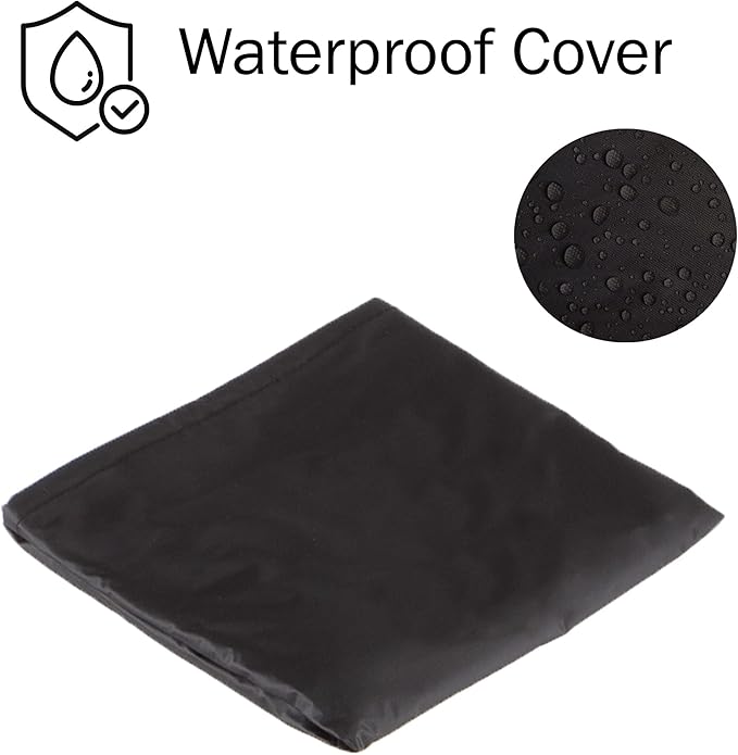 Fire Pit - 32-Inch Outdoor Wood Burning Firepit with Screen, Poker, and Cover - Outdoor Fire Pits for Backyard, Deck, or Patio by Pure Garden (Black)