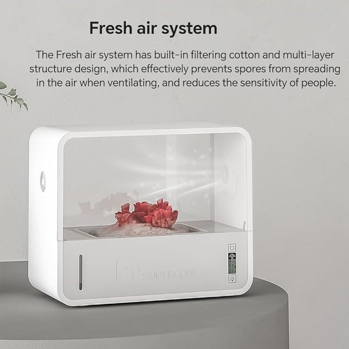 Indoor Mushroom Growing kit Includes Mushroom Grow Light,Fresh air System,Temperature,Automatic humidification for Shiitake Mushrooms,Lions Mane Grow kit,Gardening Gifts