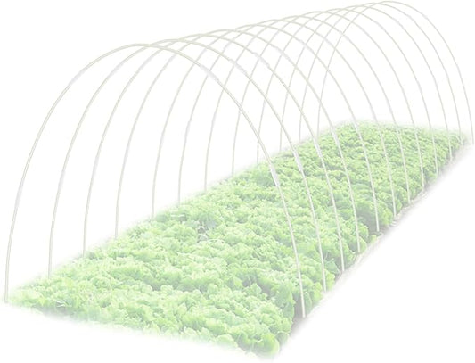 60 Pcs Garden Hoops for Raised Beds, 12 Sets Rust-Free Fiberglass Greenhouse Hoops - Grow Tunnel Kit for Plant Support, Row Covers, Netting, and Low Tunnel Hoops, Perfect for DIY Garden Projects