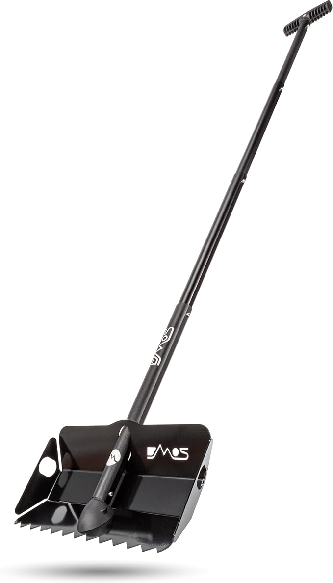 DMOS Stealth Shovel - Lightweight, Heavy-Duty Aluminum Sand & Snow Shovel with Extendable & Collapsible Handle for Camping, Overlanding, Survival, & Off-Road Use - Blackout - Regular