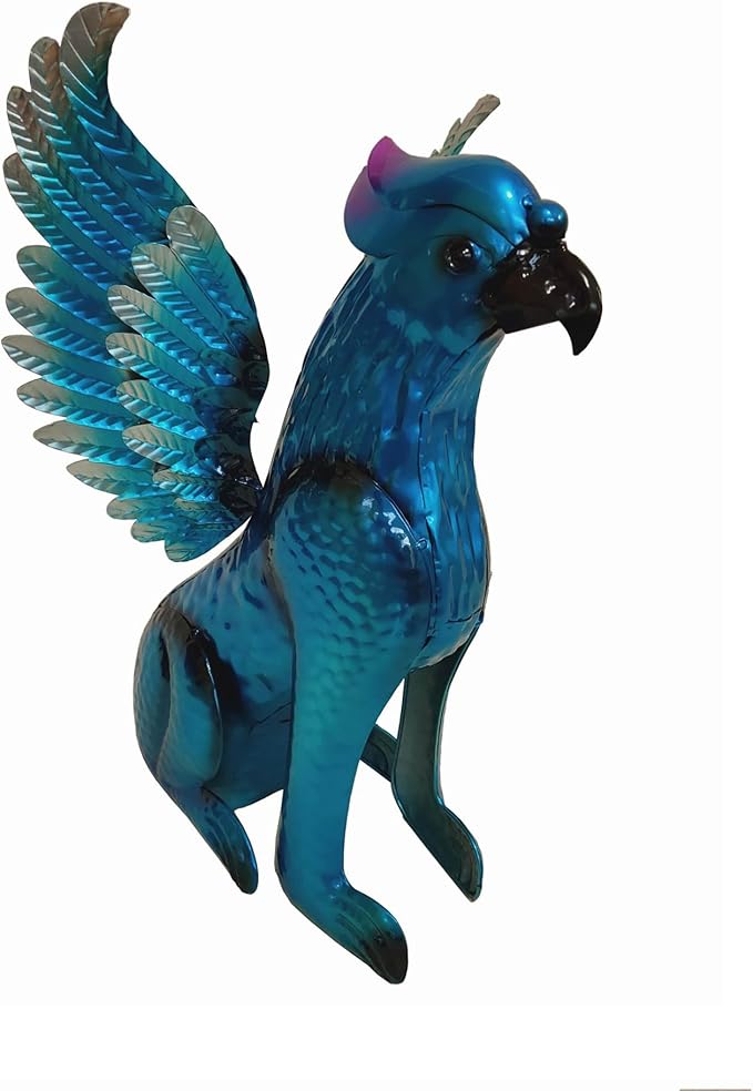 Decorative Metal Griffin Sculpture- Mythical Galen Griffin Statue, Animal Yard Art, Outdoor Decorative Figurine