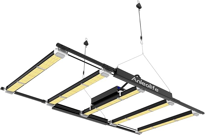 A ANLEOLIFE Stretchable LED Grow Lights with Samsung LM301H EVO Diodes 300W Full Spectrum Dimmable 3x4ft Coverage Bar Style Growing Lamp for Indoor/Tent Plants