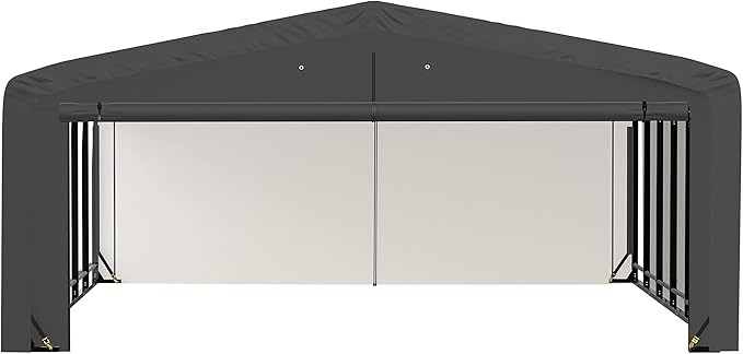 ShelterLogic ShelterTube Garage & Storage Shelter, 20' x 27' x 10' Heavy-Duty Steel Frame Wind and Snow-Load Rated Enclosure, Gray