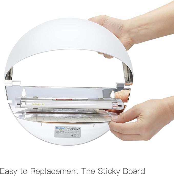 Faicuk Wall Sconce Fly Light Trap for Capturing Flies, Moths, Gnats, Mosquitos and Other Flying Insects-12"x6.1"x5.98"