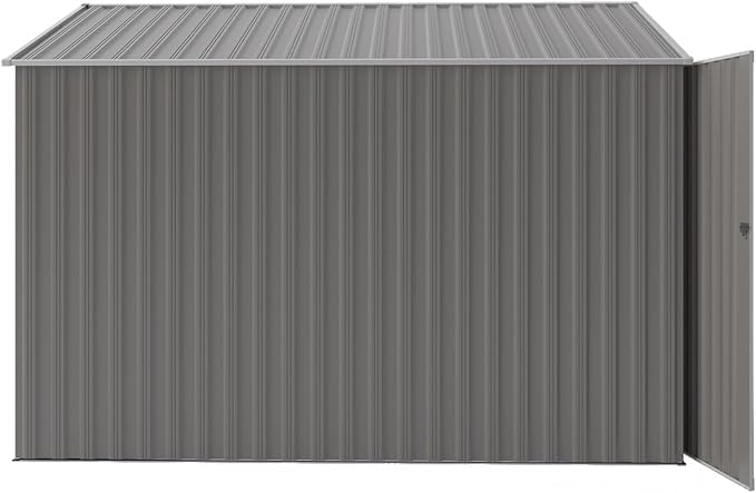 4×8 FT Outdoor Metal Storage Shed,Heavy-Duty Lean to Storage Shed with Lockable Single Side Hinge Door,Waterproof Metal Storage Tool House W/Sloping Roof,Air Vent&Protect Film,for Backyard,Gray