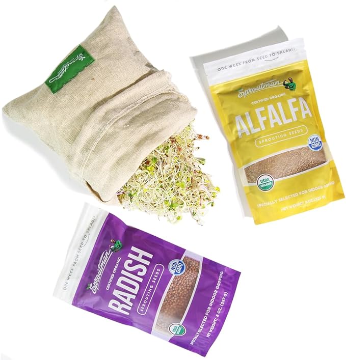 Sproutman®'s Hemp Sprout Bag - Just Dip in Water, Hang It Up, & Watch It Grow