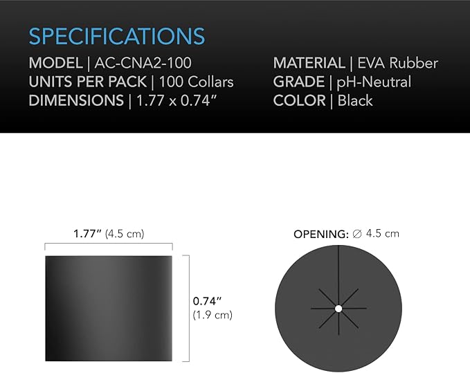 AC Infinity Clone Collar 2-Inch, Cloner Inserts with 8-Spoke Design, 100-Pack for Use with Net Cups in Hydroponics Growing Systems, Aeroponics, Cloning Machines, and Home Gardening