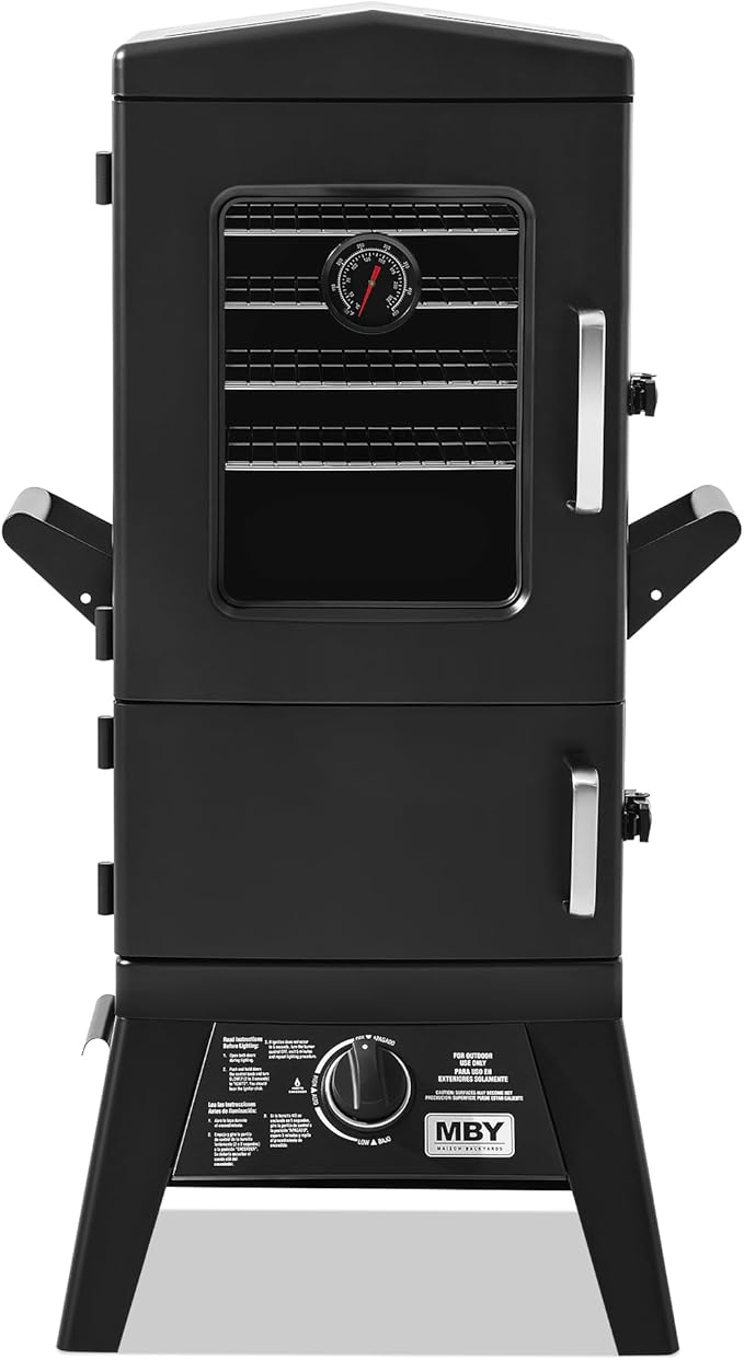 Large Vertical Propane Smoker Grill – 4-Rack Outdoor Gas BBQ Smoker with Temperature Control, Heavy Duty Design & Weather-Resistant Cover for Meat, Fish, Ribs