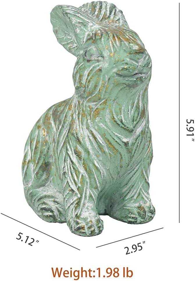 All Chic Bunny Decor Garden Statue Cement Rabbit Statue for Home Garden Indoor Outdoor Statues for Yard,Front Yard Decor,Easter Rabbit Figurines