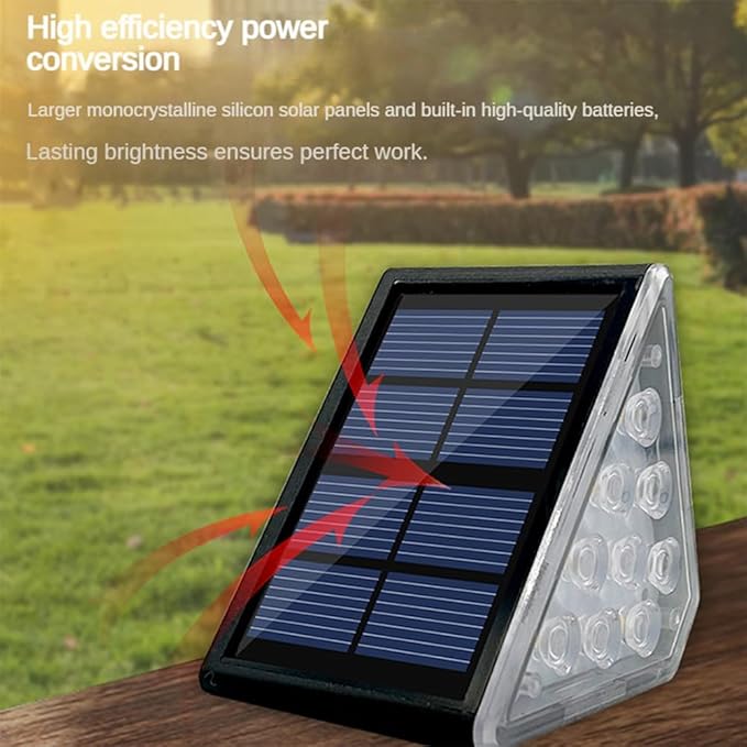 Solar Step Lights, Stair Fence Halloween Lights IP67 Outdoor Waterproof LED Deck Light for Garden Yard Patio, Porch, Front Door, Outside, Pathway, RGB 6 Pack