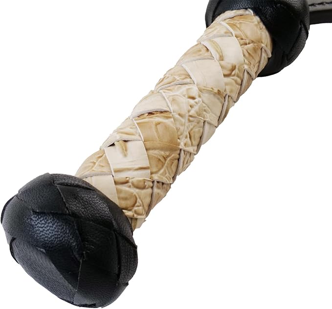 16.14 Inch Handmade Faint Yellow Leather Paddle Horse Riding Crop Whip, Perfect for Training Shows and Costumes Equestrian Horse Whip, Durable Equestrian Paddle