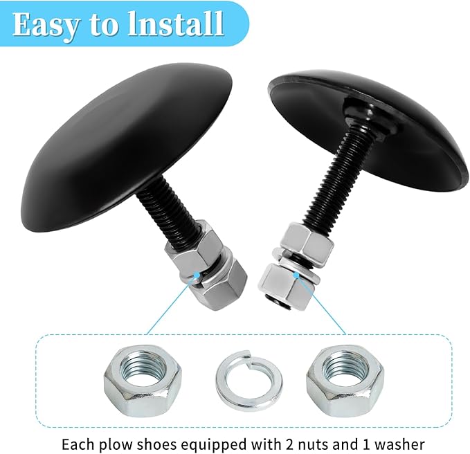 2873423 Skid Shoes Fit for Polaris Snow Plow - Snow Plow Skid Shoes Compatible with CamAm Arctic Cat Moose & 60" Polaris Ranger Sportman ATV UTV Plow, Set of 2