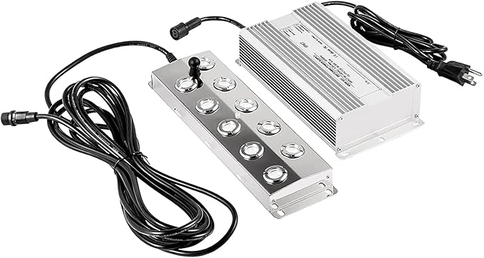 Vevor Happybuy Maker 10 Head Waterproof Power Supply Stainless Steel Mister Fogger 5kg/h Ultrasonic Mist Humidifier for Gardening and Pond, 10H, Silver