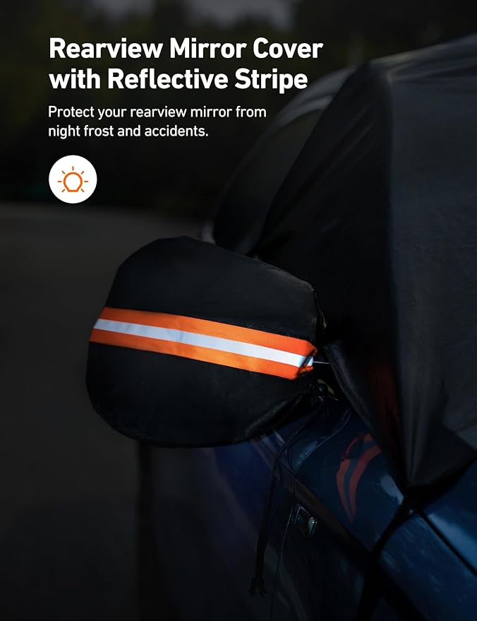 AstroAI Car Windshield Snow Cover, Windshield Cover for ice and Snow, Frost Windshield Cover for Ice, 2*Removal Side Mirror Protector, Windproof UV Sunshade Cover for Cars, SUVs, Vans