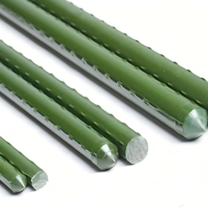 Steel Plant Stakes 4 Feet, Garden Plant Stakes 48 Inch,25 Pack Tomato Stakes for Growing Climbing Plants, Potted Plants, Tomatoes, Trees, Cucumber, Beans, Fences Poles