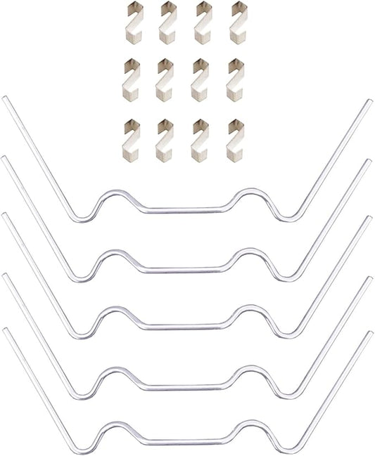 100x Thick Stainless Steel "W" Wire "Z" Fixing Elite Greenhouse Repair Glazing Clips (50x W Glazing Clip and 50x Z Fixing Clip)